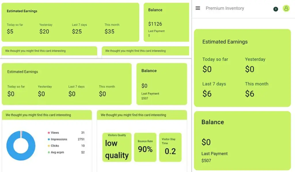 Premium Inventory Earning Screen Shots